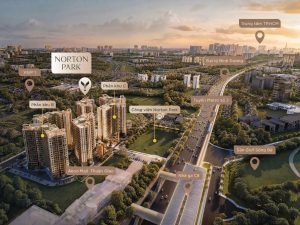 Toàn cảnh Norton Park và các điểm kết nối khu vực nhìn từ trên cao